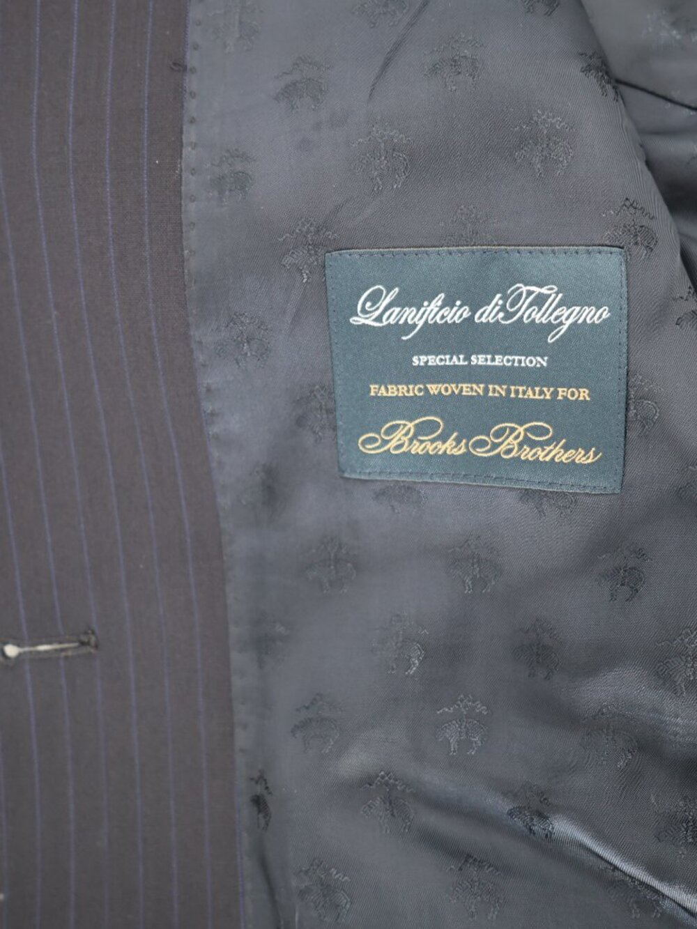 Brooks Brothers Blazer Women 12 peak lapel Wool Blend business work Blue Striped - Picture 12 of 15